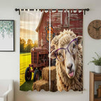 Farm Sheep Living Room Curtains 84 Inch Length, Window Curtains Tab Top - Image 2