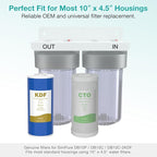 SimPure Whole House Water Filter Cartridges 10" x 4.5" GAC/KDF Carbon and Heavy - Image 4
