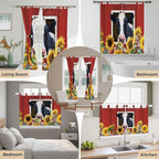 Cow Sunflowers Living Room Curtains 84 Inch Length, Window Curtains Tab Top - Image 7
