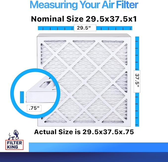 Filter King 29.5x37.5x1 Air Filter | 4-PACK | MERV 8 HVAC Pleated A/C Furnace - Image 2