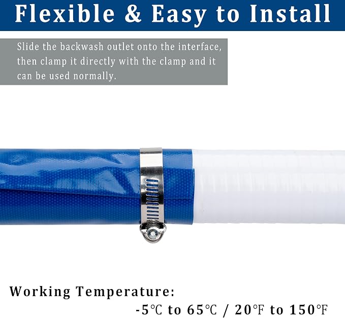 2 in x 25 ft Pool Backwash Hose Heavy Duty Drain Discharge Double PVC Lay flat - Image 4