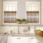 Retro Farm Wood Board Window Valance Curtains, 2 Panel - Image 7