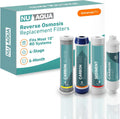 NU Aqua Reverse Osmosis Filter Replacement Set - 4 Stage RO Under Sink