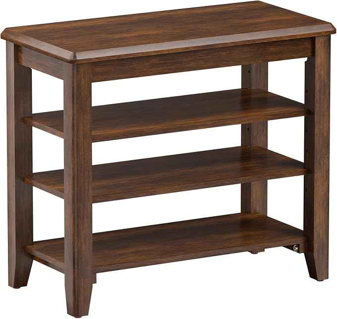 Shoe Bench Storage Rubberwood, Entryway Bench