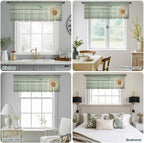 Daisy Flower Sheer Valances for Windows 42"x18", Light Filtering Kitchen - Image 5