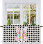 Easter Kitchen Tier Curtains 36 Inch Long 2 Panel Set, Rod Pocket Half Window - Image 2
