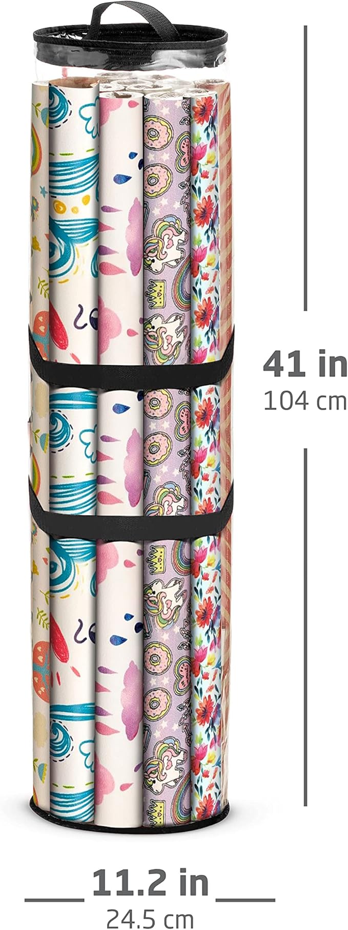ZOBER Round Christmas Gift Wrapping Paper Organizer Storage - Image 6