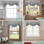Grey Ombre Wooden Tie Up Valance Curtains - Image 8