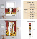 Cows Sunflowers Bathroom Curtains 63 Inch Length, Window Curtains Tab Top - Image 8
