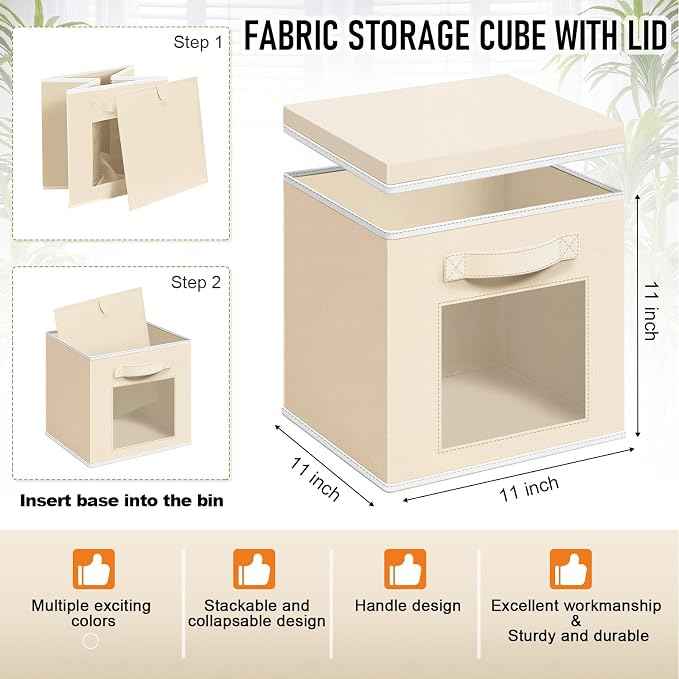10 Pcs Fabric Storage Cube