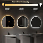 Bathroom Mirror, Dimmable LED Vanity Mirror Half Circle, Illuminated Mirror - Image 3