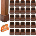 BAIPOK 36Pcs Chair Leg Floor Protectors, Square Silicone Chair Leg Protectors