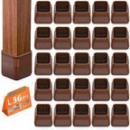 BAIPOK 36Pcs Chair Leg Floor Protectors, Square Silicone Chair Leg Protectors