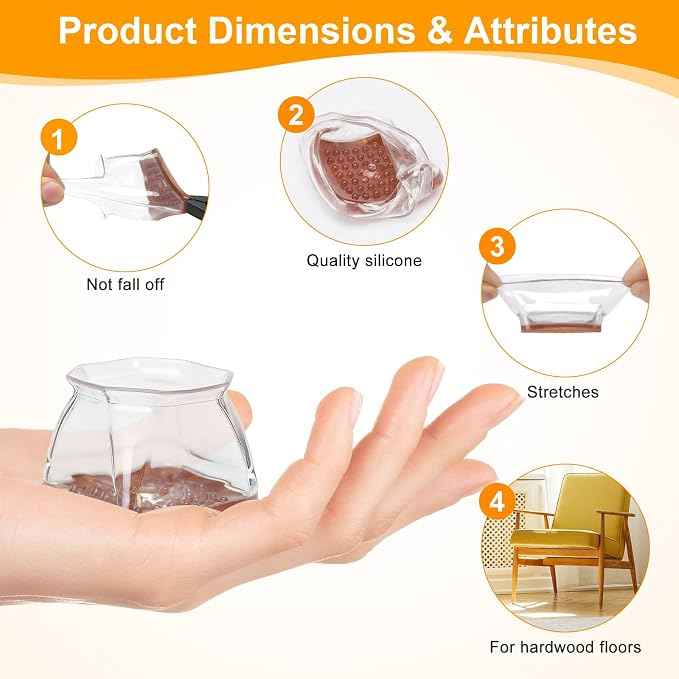 CHUNZEXI 36 Pack Square Chair Leg Floor Protectors