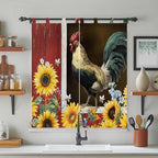 Chicken Sunflowers Living Room Curtains 84 Inch Length, Window Curtains Tab Top - Image 3