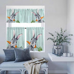 Easter Kitchen Curtain Set, Spring Rabbit Botanical Carrots Green Wooden Grain - Image 8