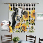Retro Sunflowers Bathroom Curtains 63 Inch Length, Window Curtains Tab Top - Image 4