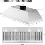 CT Copper Tailor Built-in Range Hood Insert Vent 48 Inch, 1150 CFM - Image 6