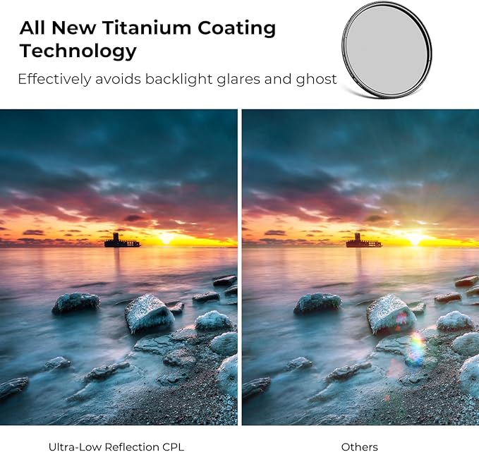 K&F CONCEPT 82mm Ultra-Low Reflectivity Circular Polarizers Filter 28 - Image 3