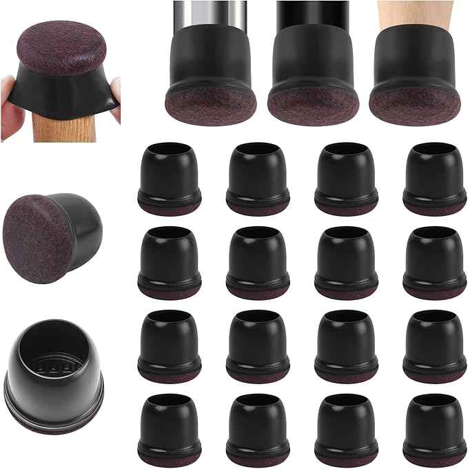 Ezprotekt 24 Pcs Round Silicone Chair Leg Floor Protectors