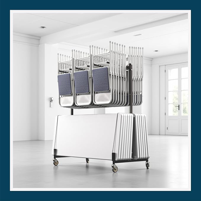 OEF Furnishings OEF42 Series Folding Table & Chair Cart, Heavy Duty Industrial - Image 13