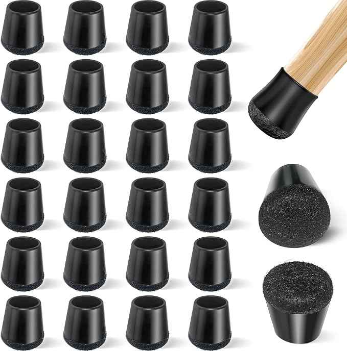 24 PCS Silicone & Felt Chair Leg Floor Protectors