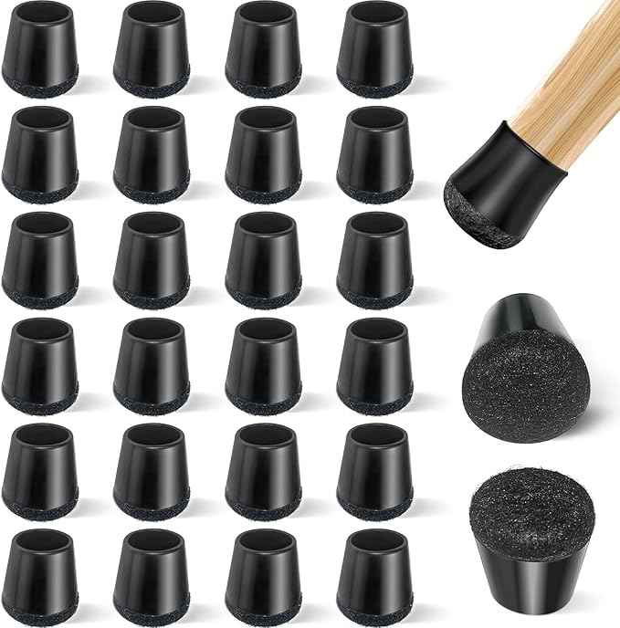 24 PCS Silicone & Felt Chair Leg Floor Protectors