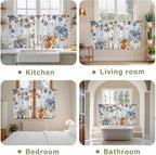 Fall Blue Maple Kitchen Tier Curtains 45 Inch Long 2 Panel Set, Rod Pocket - Image 8