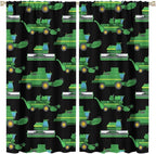 Kids Agriculture Machine Window Curtains, Farm Equipment Tractors Transport by SHElifestyle