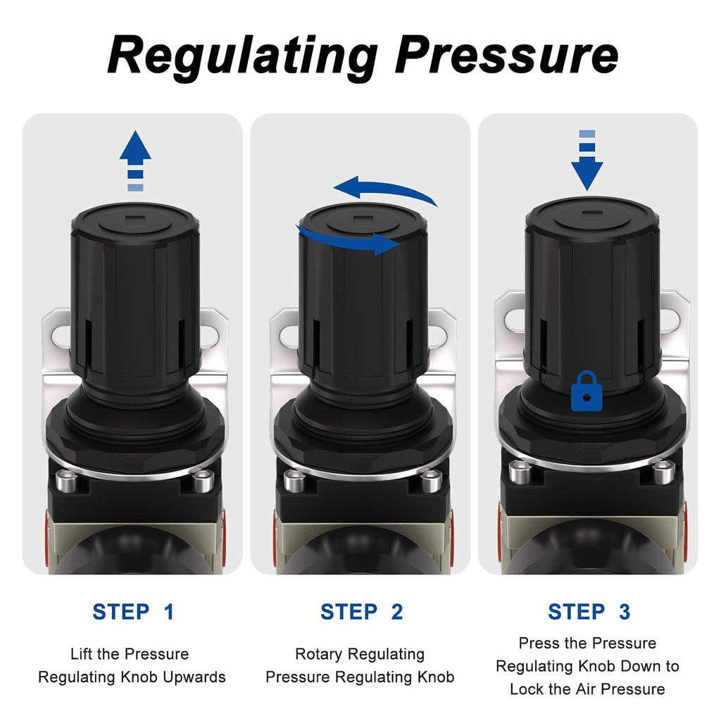 1/4" NPT Air Compressor Filter & Pressure Regulator Combo AW2000-02M