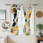 Yellow Sunflowers Bedroom Curtains 72 Inch Length, Window Curtains Tab Top - Image 5