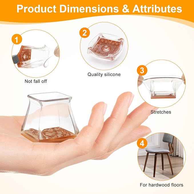 CHUNZEXI 36 Pack Square Chair Leg Floor Protectors