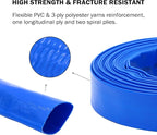 DAVCO 2.5" x 100 ft Pool Backwash Hose, Heavy Duty Reinforced Blue PVC Lay Flat - Image 3