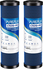 1 Micron 2.5" x 10" Whole House CTO Carbon Water Filter Cartridge Replacement by PUREPLUS