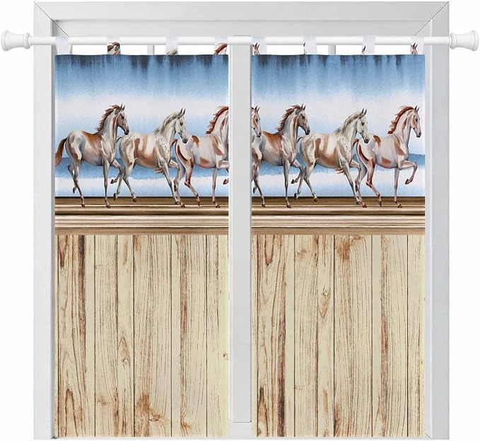 Western Horse Bedroom Curtains 72 Inch Length, Window Curtains Tab Top by Unknown