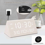 Kogonee Wooden Digital Alarm Clock, 0-100% Dimmer, 2 Alarm Settings,