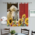 Sheep Flowers Living Room Curtains 84 Inch Length, Window Curtains Tab Top - Image 4