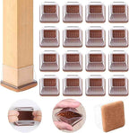 Ezprotekt 24 Pcs Clear Square Chair Leg Floor Protectors