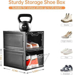 12 Pack Shoe Boxes Organizer, Magnetic Door Shoe Storage Boxes, Fit up to US