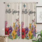 Spring Flowers Living Room Curtains 72 Inches length, Farmhouse Vintage Country - Image 2