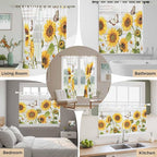 Yellow Sunflowers Bedroom Curtains 72 Inch Length, Window Curtains Tab Top - Image 7