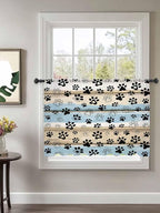 Sheer Curtains 54 Inch Length, Vintage Farmhouse Rustic Wooden Grain Privacy - Image 2