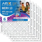 AIRX FILTERS WICKED CLEAN AIR. 16x16x2 Air Filter MERV 13 Electrostatic Pleated by AIRXFILTERSWICKEDCLEANAIR