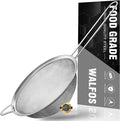 Walfos 6.3 Inch Fine Mesh Strainer, Premium Stainless Steel Sieve and Sifter by Walfos