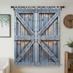 Farmhouse Wood Grain Living Room Curtains 96 Inch Length, Window Curtains Tab - Image 2