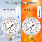 0-400 Psi Glycerin Liquid Filled Pressure Gauge, 2.5" Dial Size, 1/4" NPT Lower - Image 6