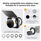 K&F CONCEPT Mini Matte Box +ND4+ND32 Filters Kit, DSLR Matte Box - Image 4