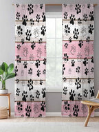 Sheer Curtains 96 Inches Long, Vintage Farmhouse Country Wooden Grain Privacy - Image 5