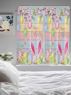Colorful Easter Bedroom Curtains 63 Inches length, Spring Watercolor Bunny Egg - Image 5