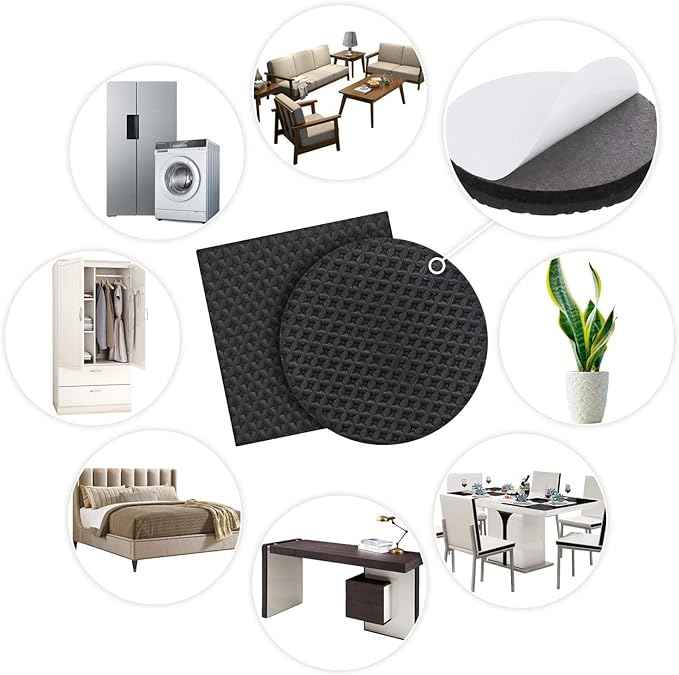 Yelanon Non Slip Furniture Pads -38 pcs" Furniture Grippers Hardwood Floors